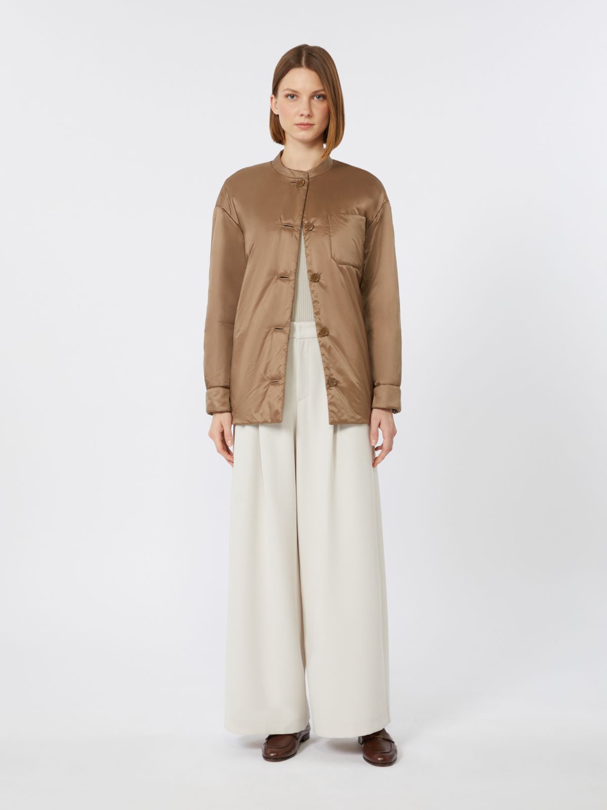 Padded shirt jacket in water-repellent canvas - CARAMEL - Max Mara - 10