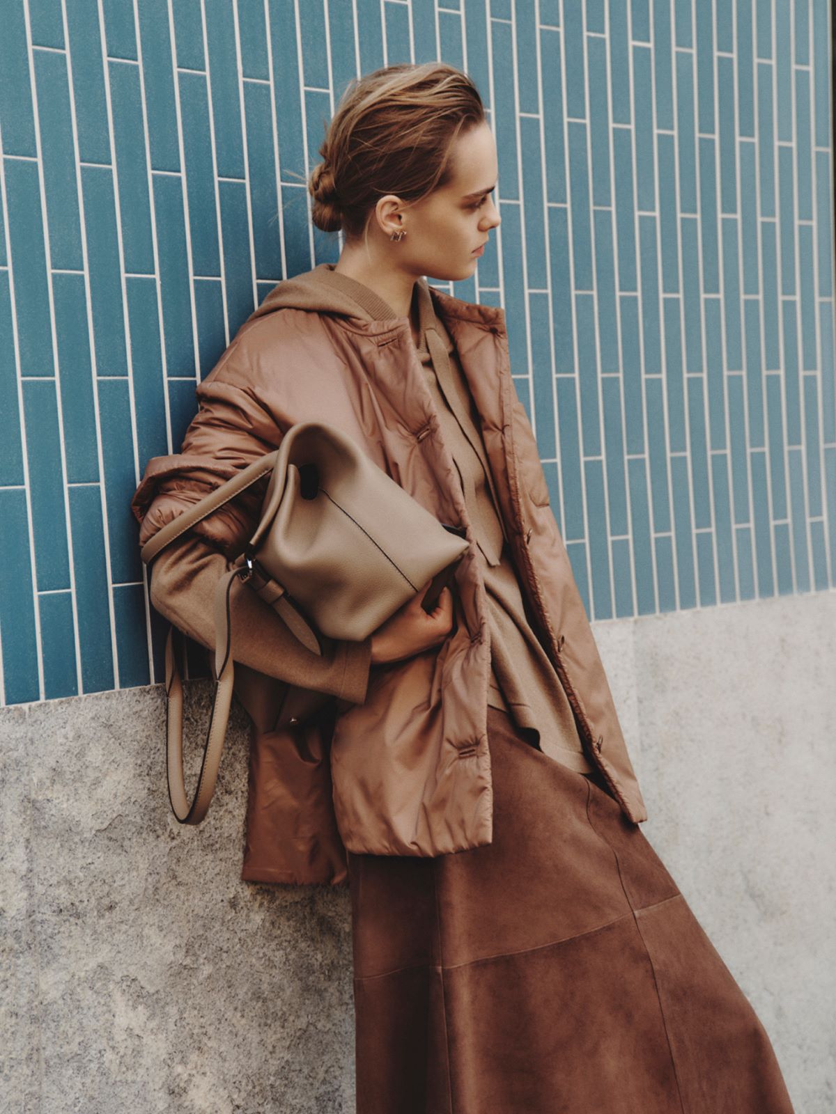 Padded shirt jacket in water-repellent canvas - CARAMEL - Max Mara