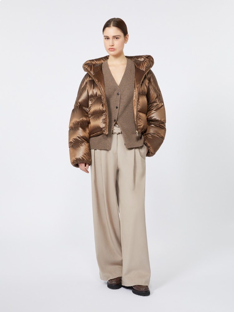 Down jacket in water-repellent nylon fabric - BEIGE GOLDEN - Max Mara