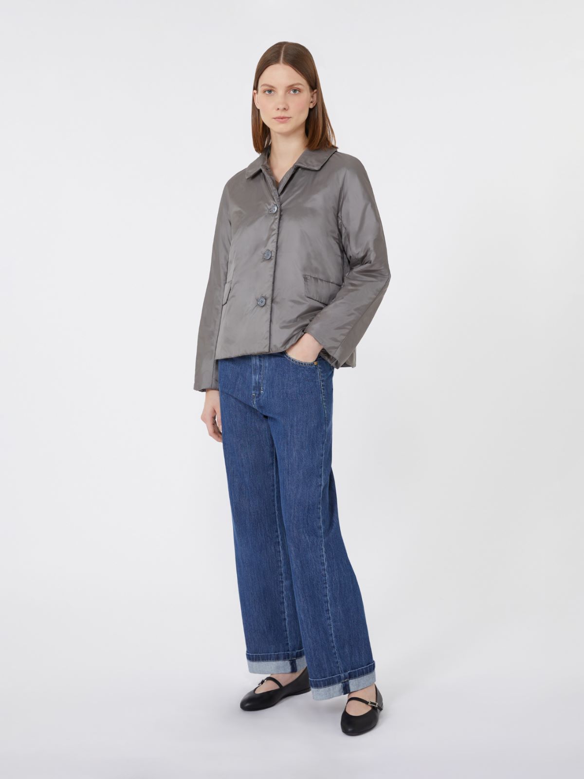 Padded jacket in water-repellent canvas - DARK GREY - Max Mara