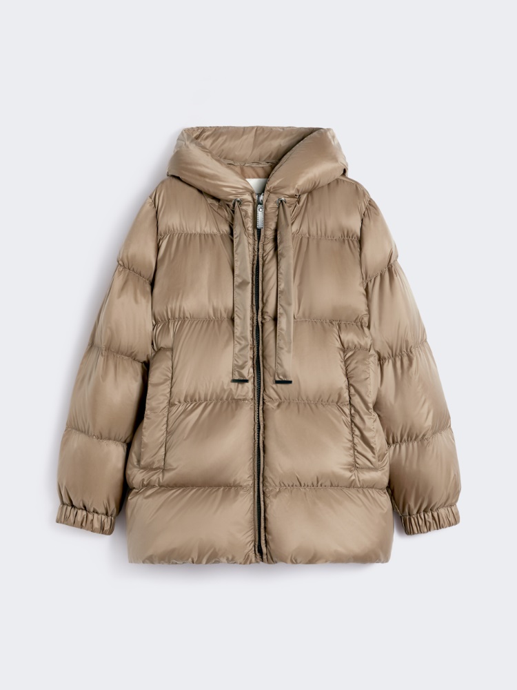 Down jacket in water-repellent canvas - BROWN - Max Mara