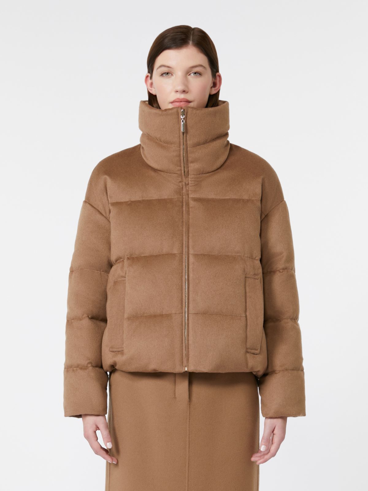 Reversible down jacket in camel and water-repellent taffeta - BEIGE - Max Mara - 2