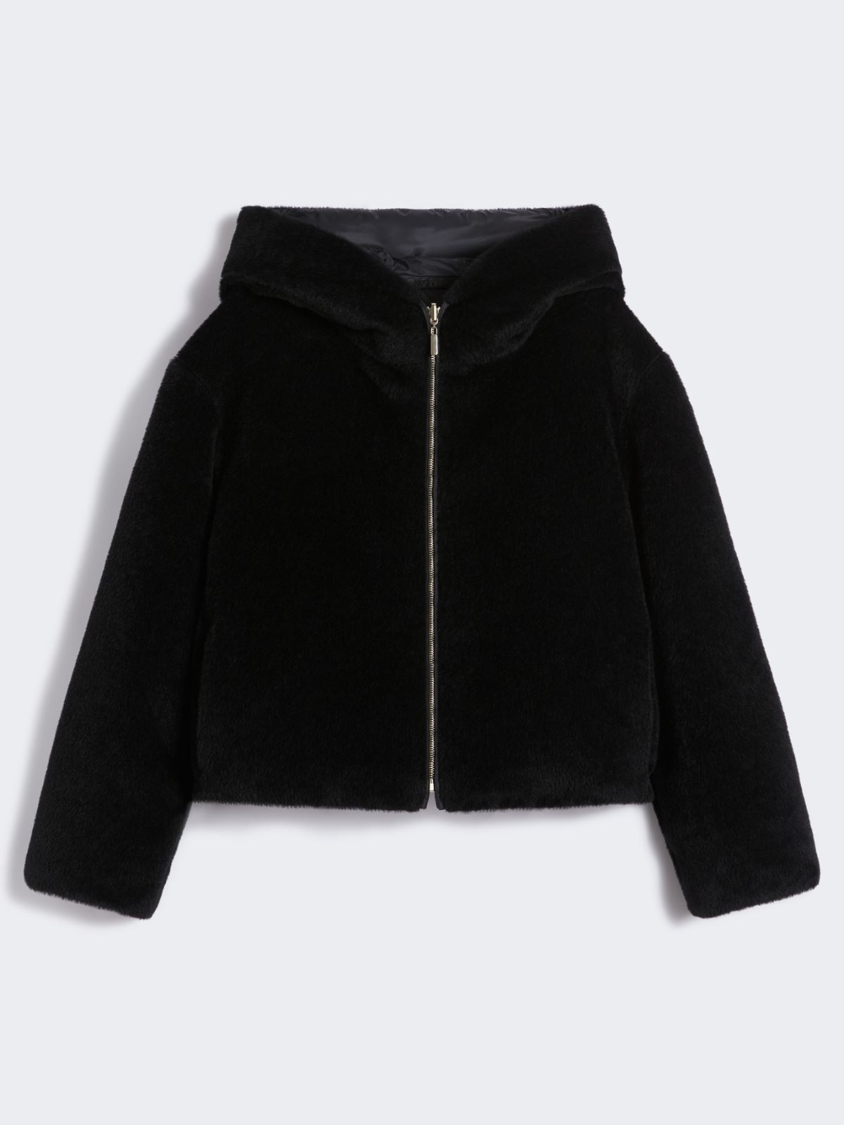 Short, reversible alpaca and wool padded jacket - BLACK - Max Mara - 9