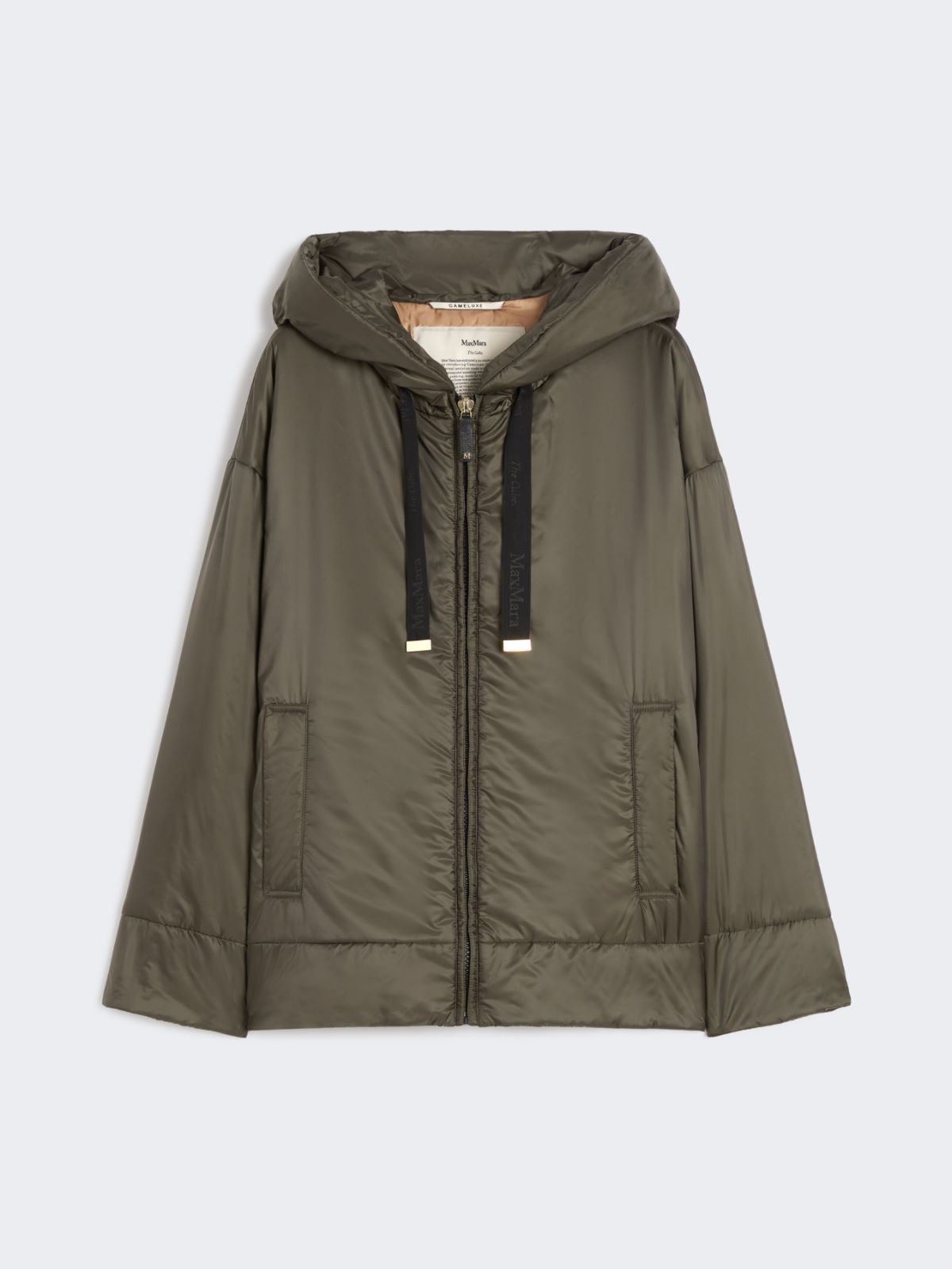 Padded, hooded jacket in water-repellent canvas - KAKI - Max Mara - 9