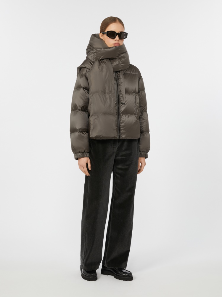 Cropped down jacket in water-repellent technical fabric - MEDIUM GREY - Max Mara - 2