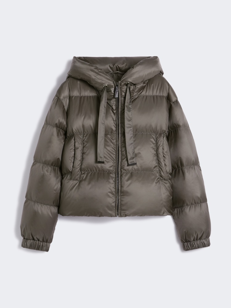Cropped down jacket in water-repellent technical fabric - MEDIUM GREY - Max Mara