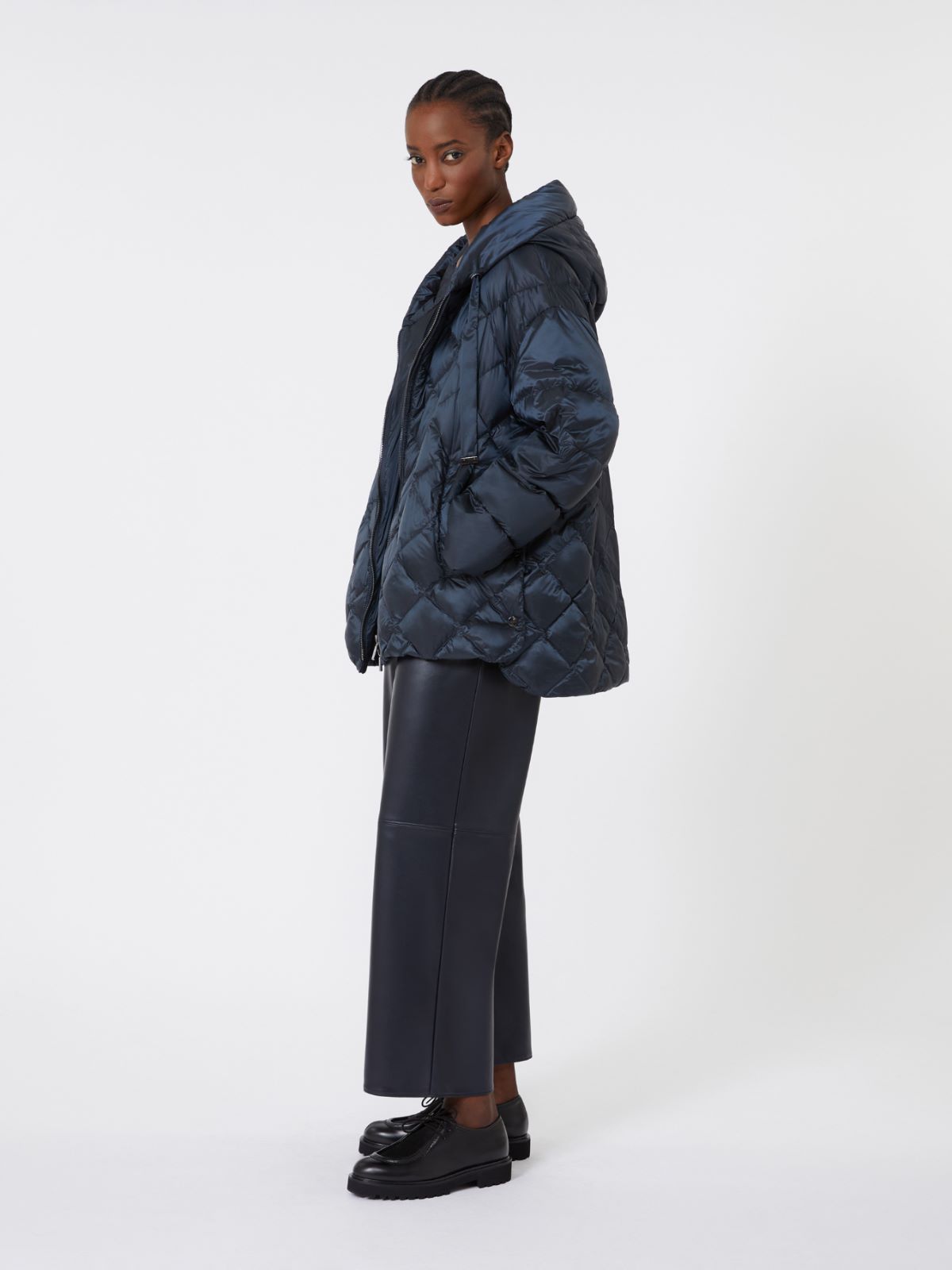 Padded jacket in water-repellent iridescent fabric - MIDNIGHTBLUE - Max Mara