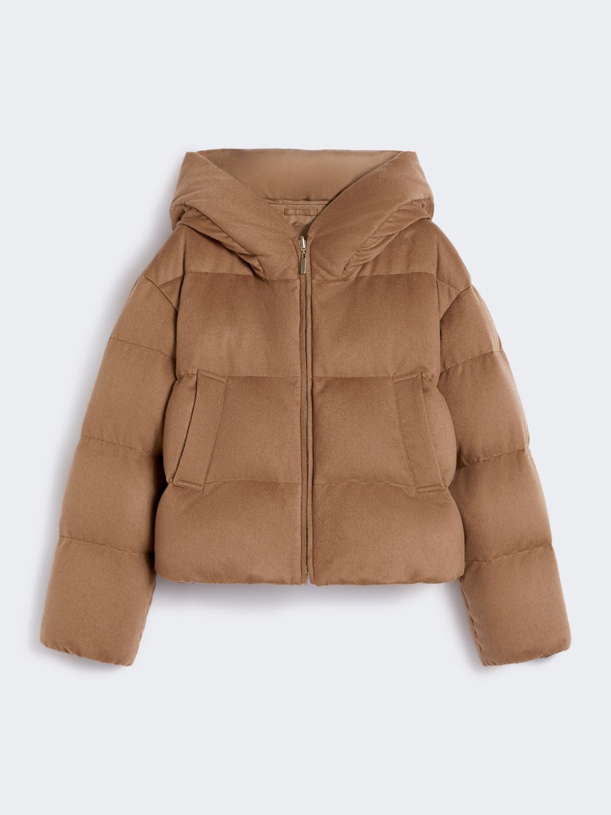 Reversible down jacket in camel drap and water-repellent taffeta - BEIGE - Max Mara - 9