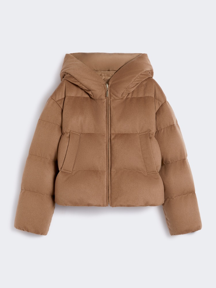 Reversible down jacket in camel drap and water-repellent taffeta - BEIGE - Max Mara