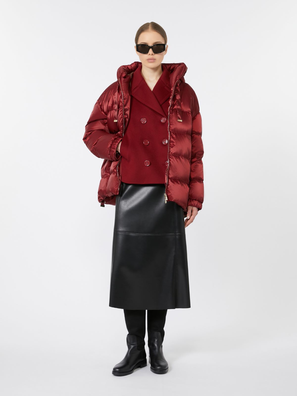 Down jacket in water-repellent taffeta - RED - Max Mara