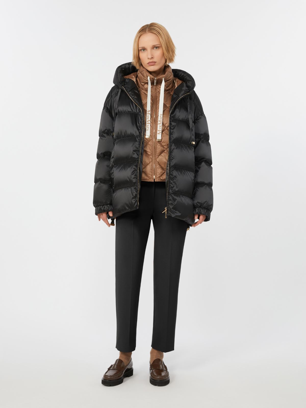 Down jacket in water-repellent taffeta - BLACK - Max Mara