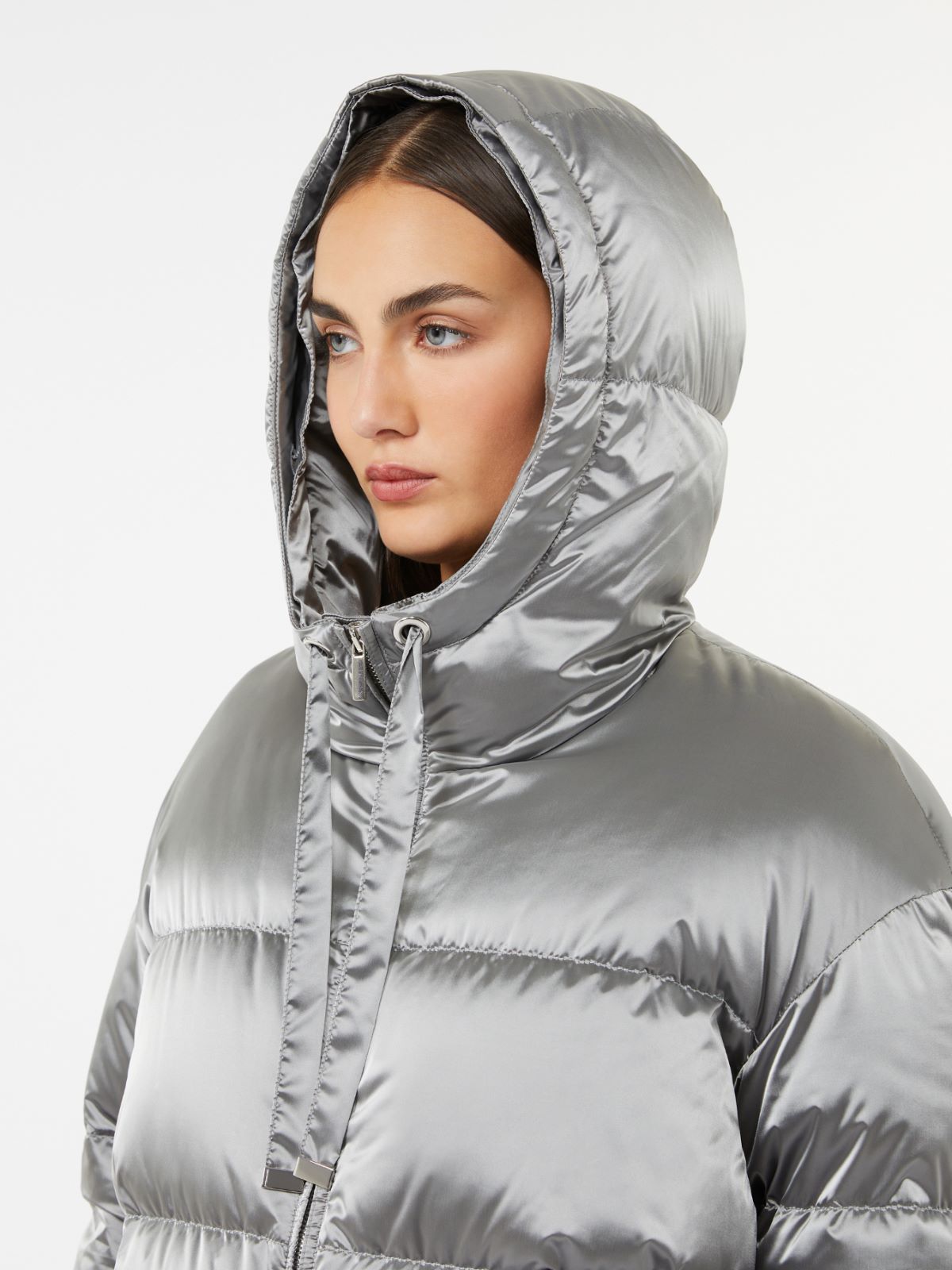 Daunenjacke aus wasserabweisendem Funktionssatin - MITTELGRAU - Max Mara - 4