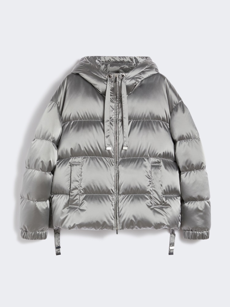 Down jacket in water-repellent technical satin - MEDIUM GREY - Max Mara