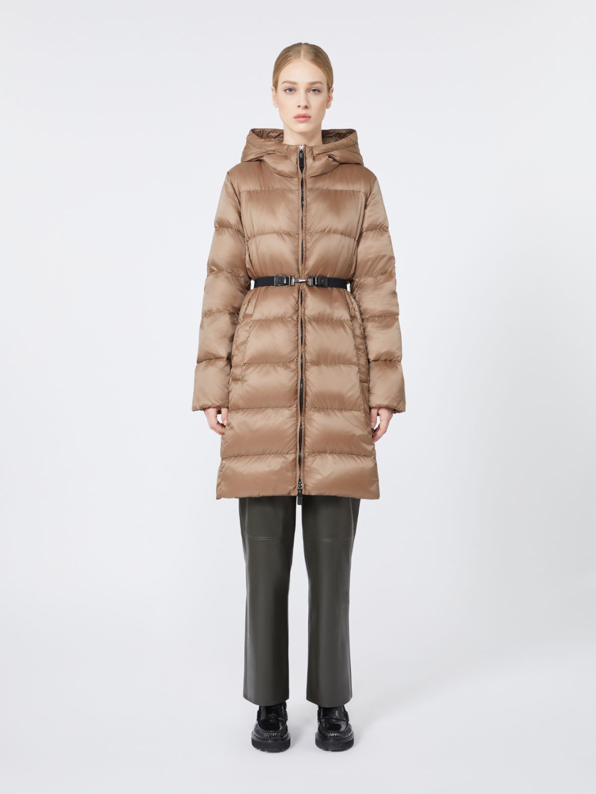 Midi down jacket in water-repellent technical fabric - BROWN - Max Mara - 2