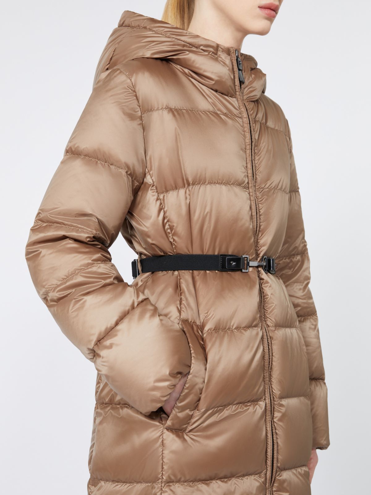 Midi down jacket in water-repellent technical fabric - BROWN - Max Mara - 4