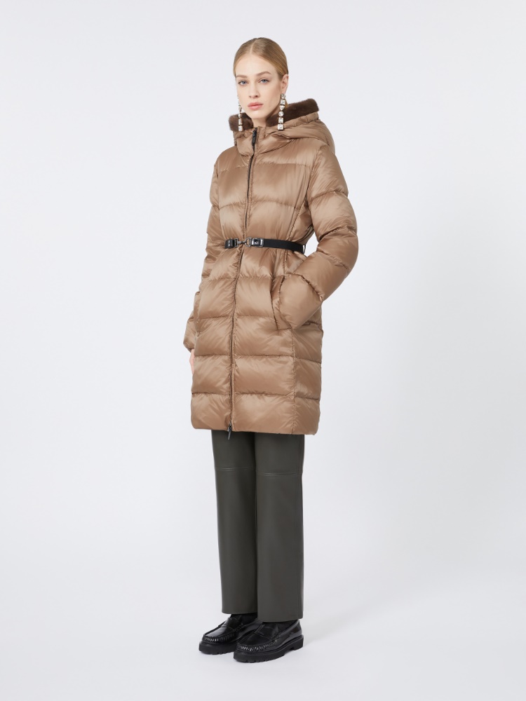 Midi down jacket in water-repellent technical fabric - BROWN - Max Mara