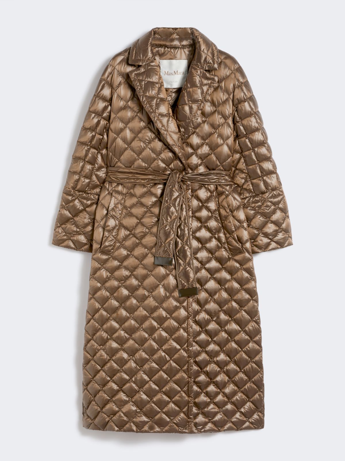 Doudoune longue en toile matelassée imperméable - BEIGE OR - Max Mara - 8