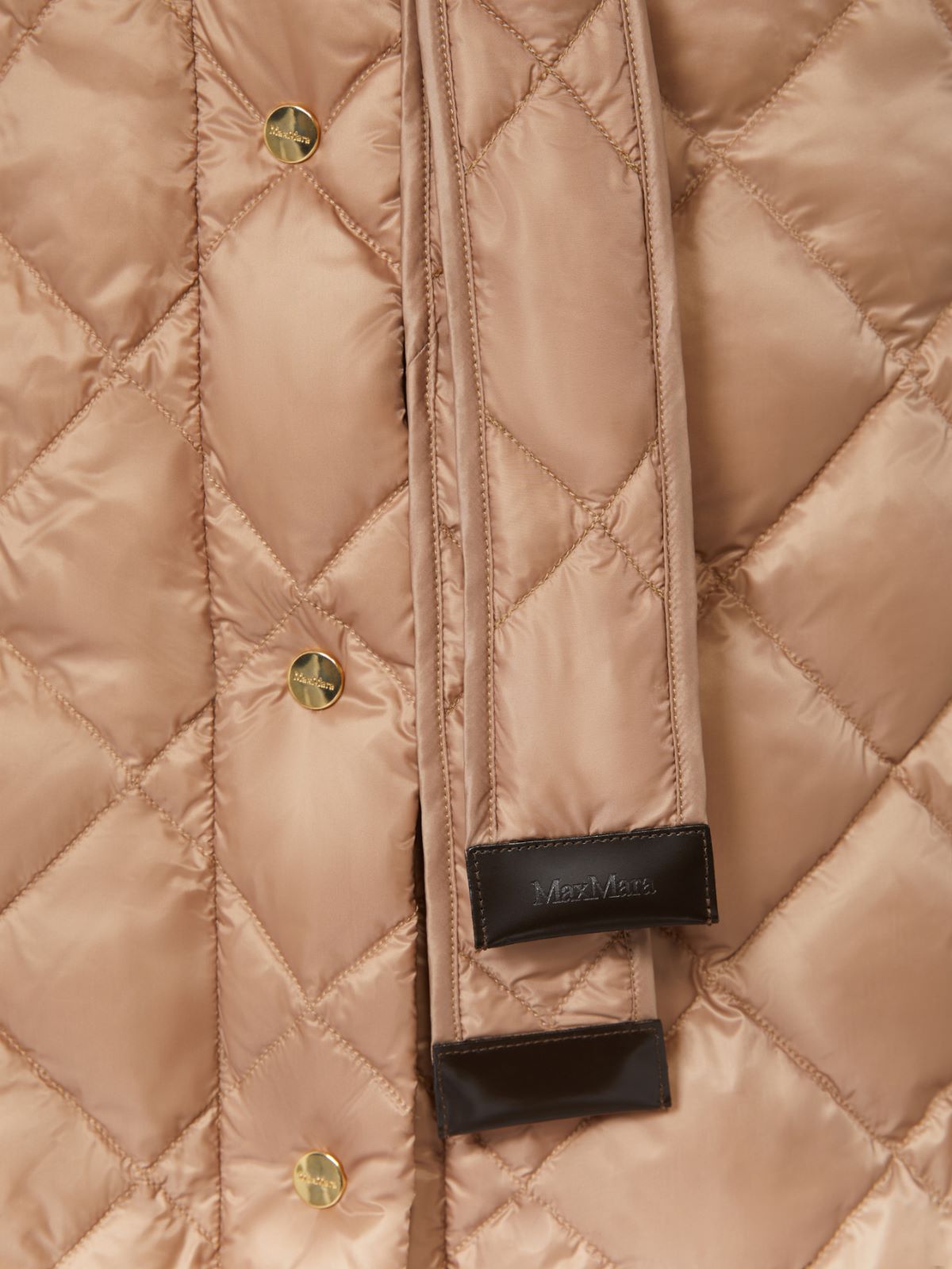 Down jacket in water-repellent quilted fabric - CAMEL - Max Mara - 4