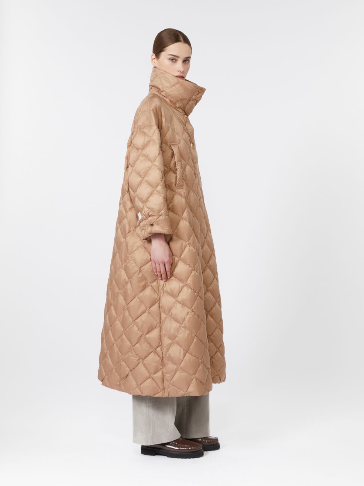 Down jacket in water-repellent quilted fabric - CAMEL - Max Mara - 5
