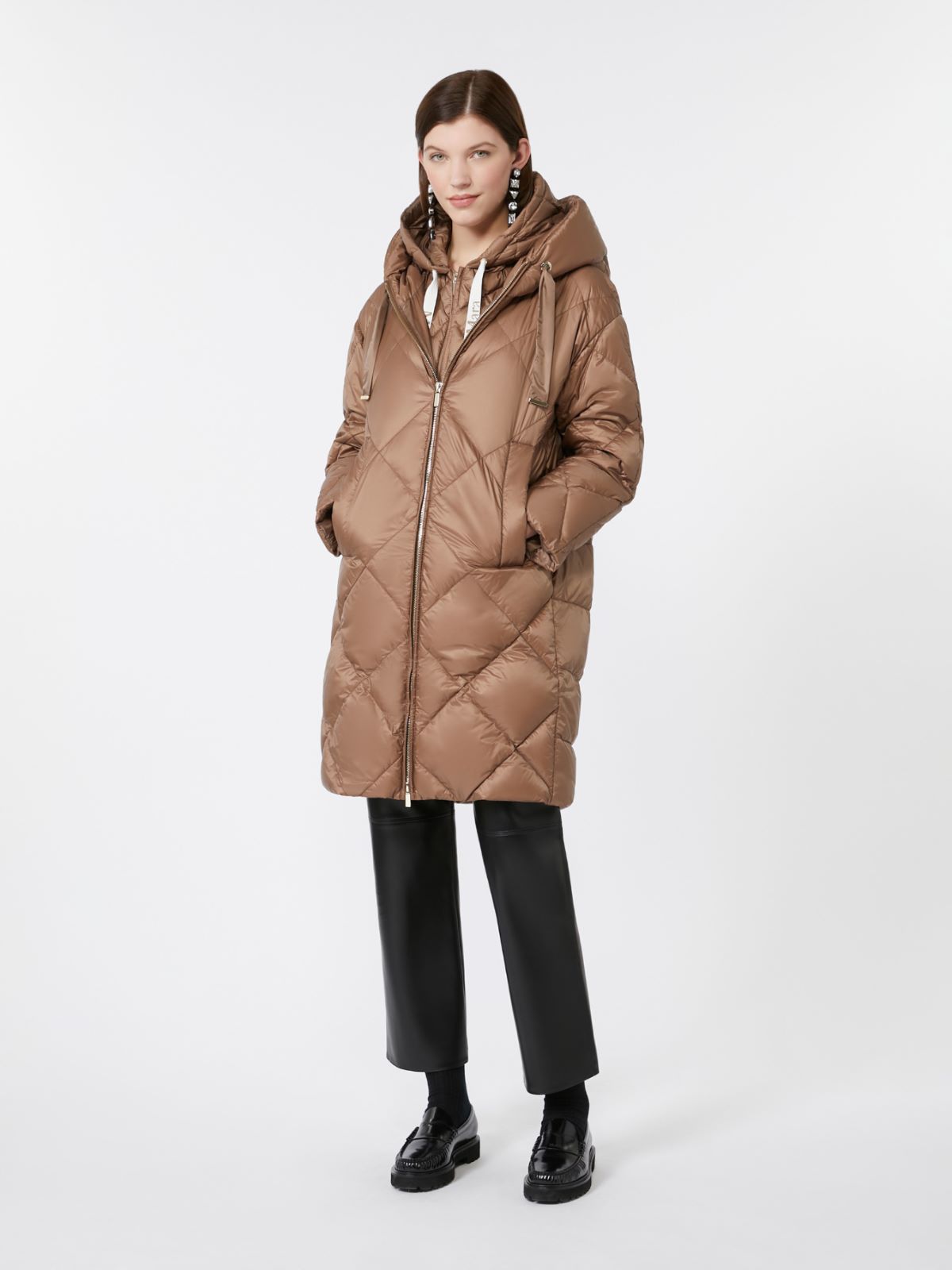 Down jacket in iridescent water-repellent fabric - BROWN - Max Mara