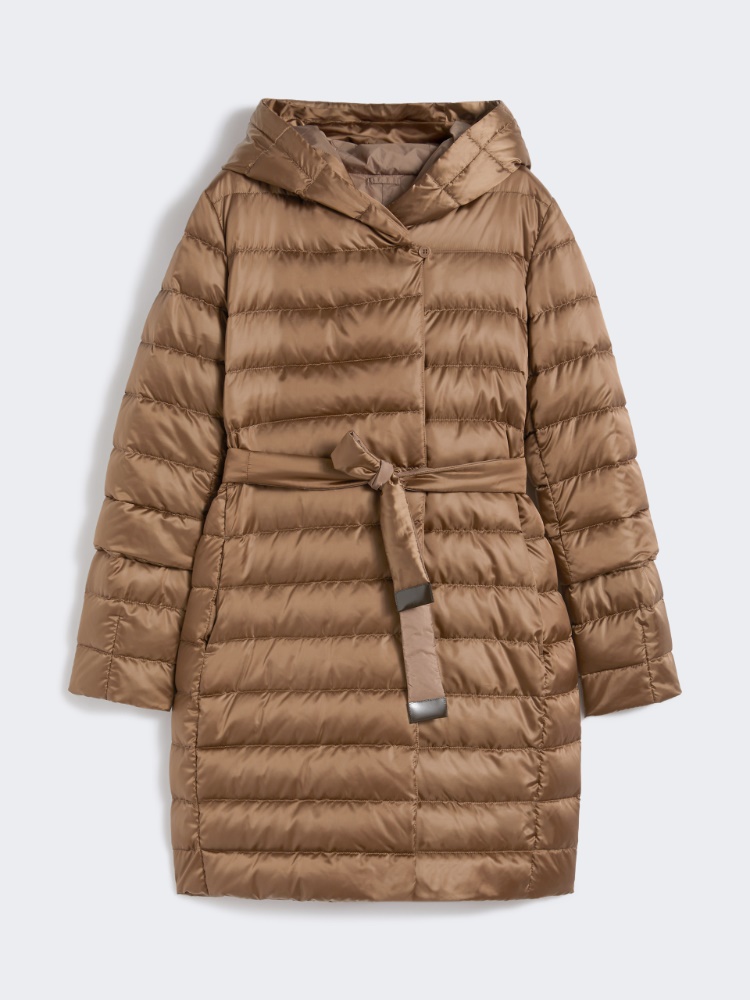 Reversible down jacket in water-repellent satin - BROWN - Max Mara