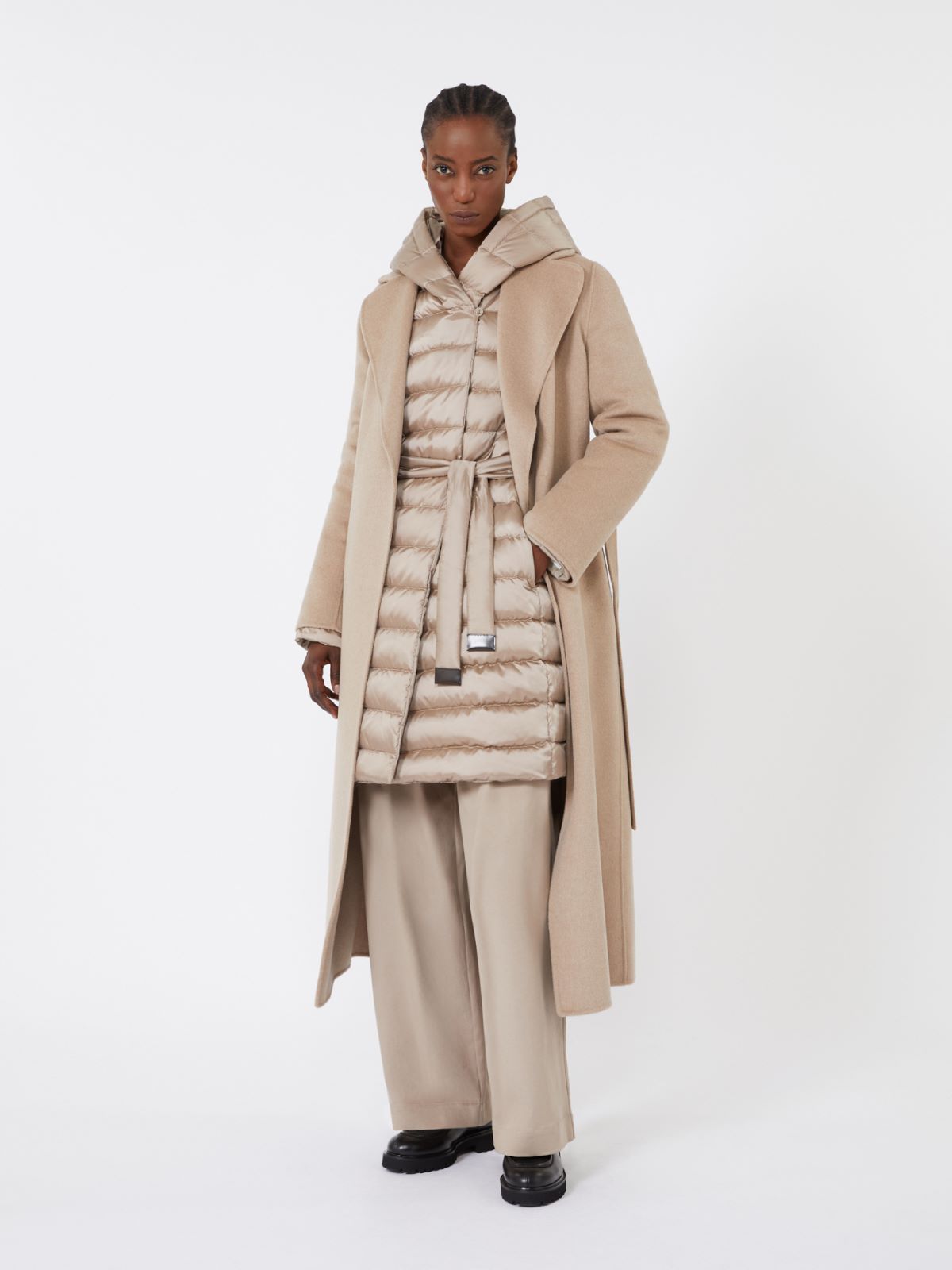 Reversible down jacket in water-repellent satin - BEIGE - Max Mara