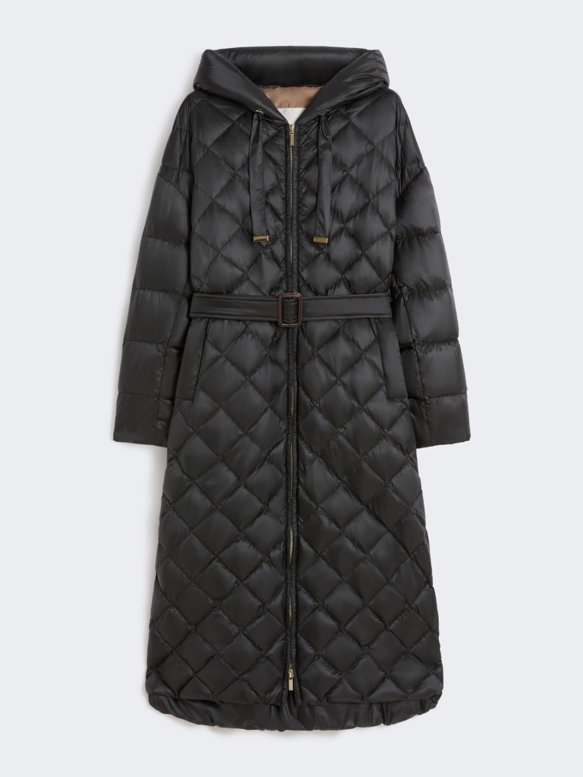 Long quilted down jacket in water-repellent fabric - BLACK - Max Mara - 10