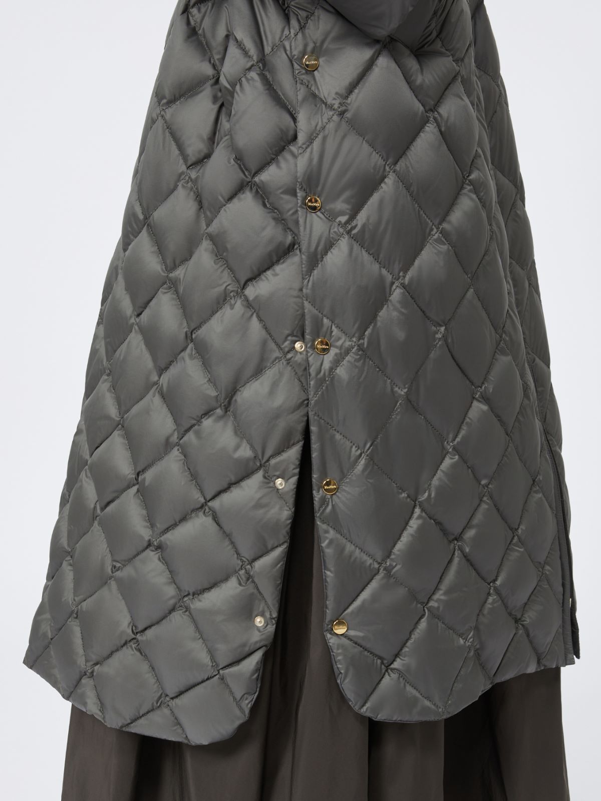Long quilted down jacket in water-repellent fabric - GREEN - Max Mara - 5
