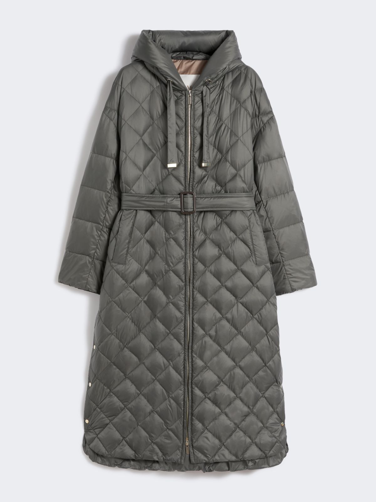 Long quilted down jacket in water-repellent fabric - GREEN - Max Mara - 11
