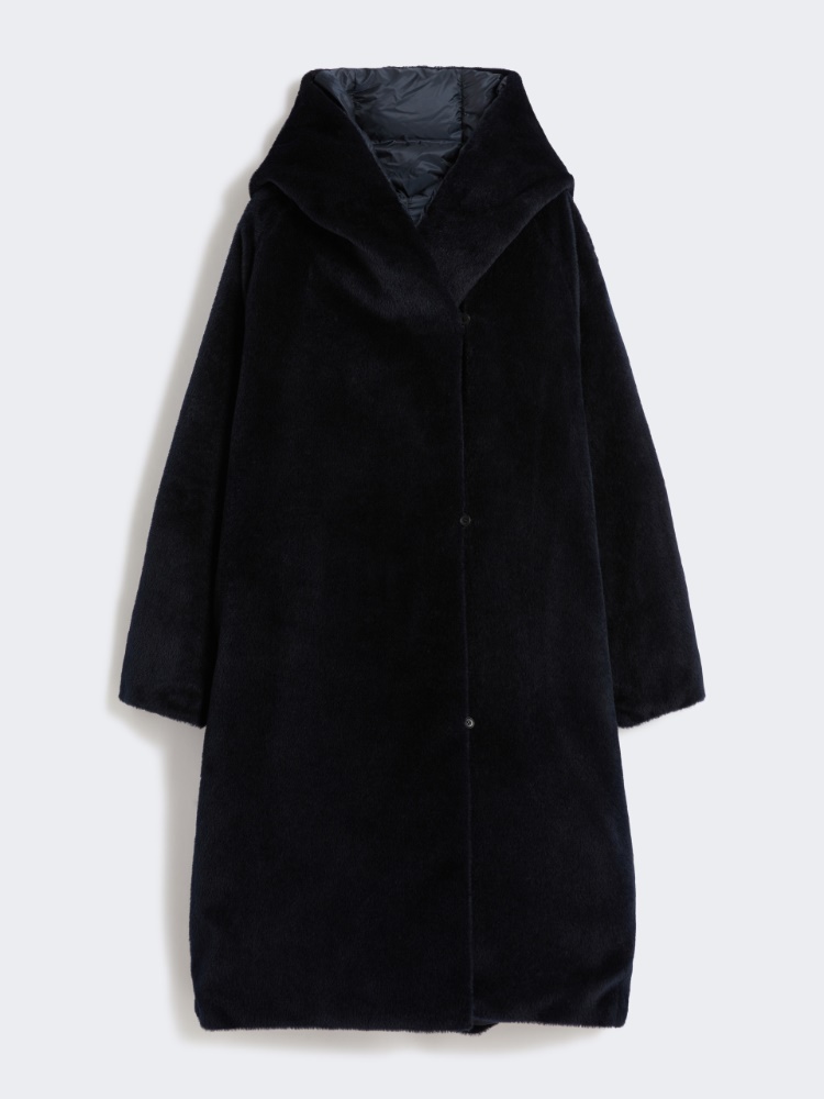 Reversible down jacket in water-repellent fabric and faux fur - MIDNIGHTBLUE - Max Mara