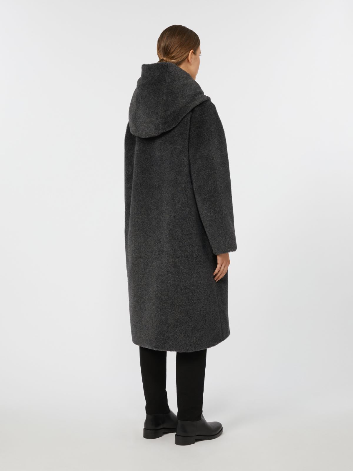 Reversible down jacket in water-repellent fabric and faux fur - MEDIUM GREY - Max Mara - 3