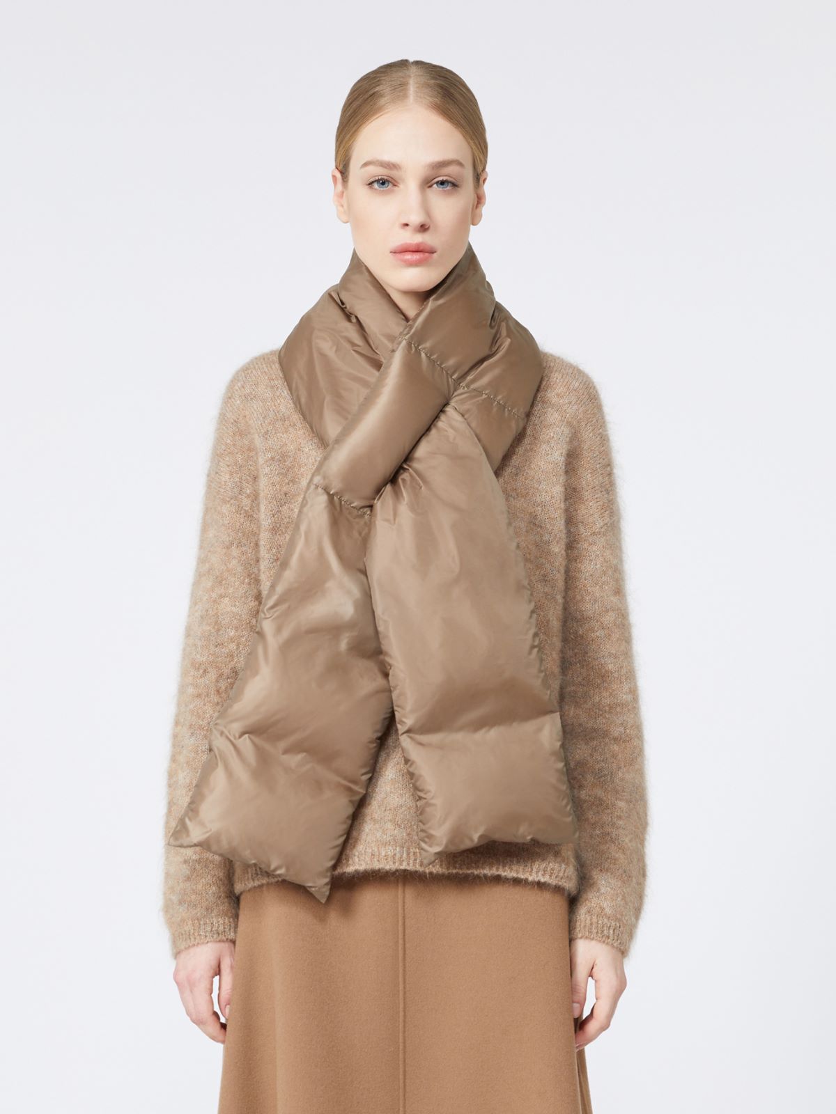 Scarf in water-repellent technical fabric - BROWN - Max Mara - 8