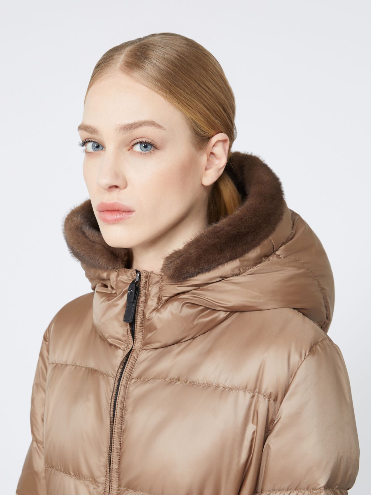 Soft fabric hood trim + BROWN - Max Mara