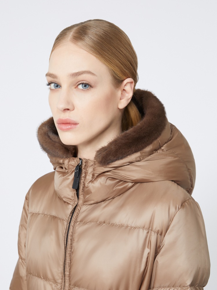 Soft fabric hood trim - BROWN - Max Mara