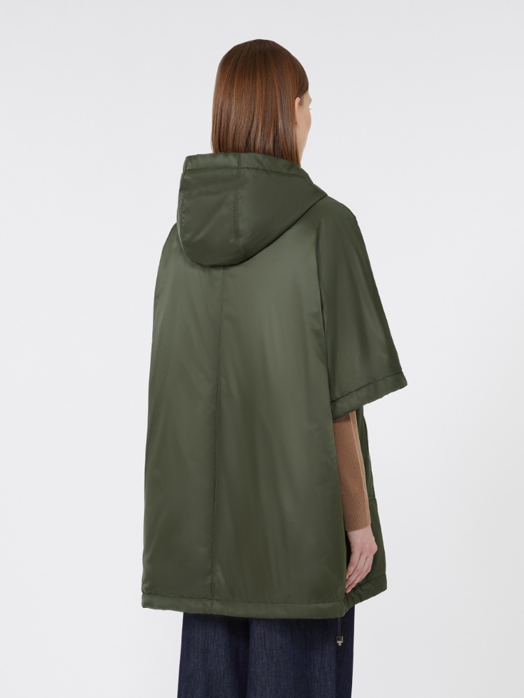 MAX MARA GREENCI [グリーンCI] テクニカル ファブリック ケープ グリーンCI] テクニカル キャンバス フーディー ケープ, kaki