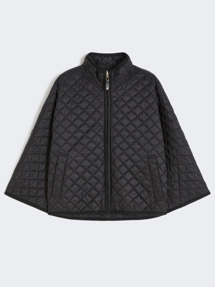 Reversible padded cape in water-repellent canvas - BLACK - Max Mara