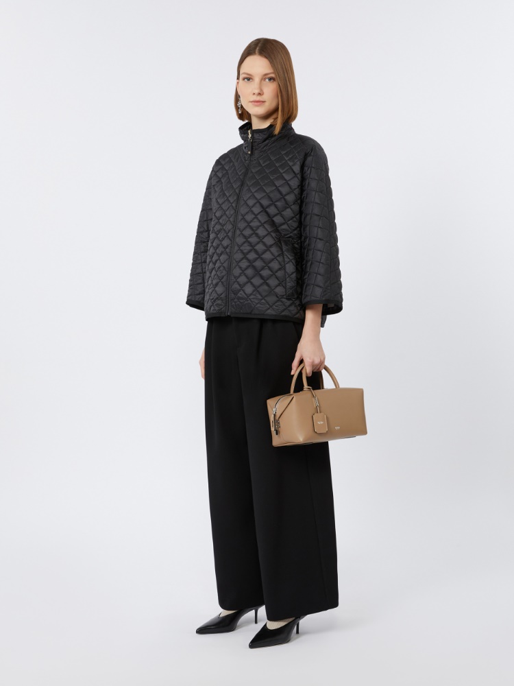 Reversible padded cape in water-repellent canvas - BLACK - Max Mara