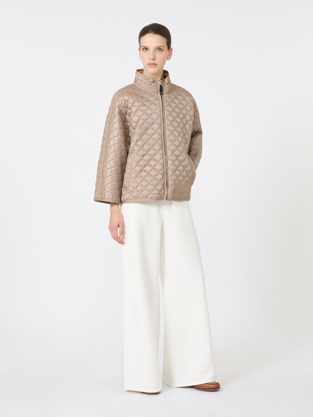 Reversible padded cape in water-repellent canvas - TURTLEDOVE - Max Mara