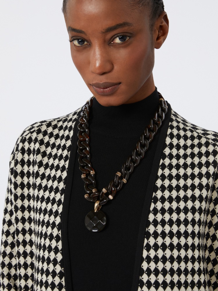 'S MAX MARA ottone プリントシルクツイルドレス Printed silk twill dress, black | 