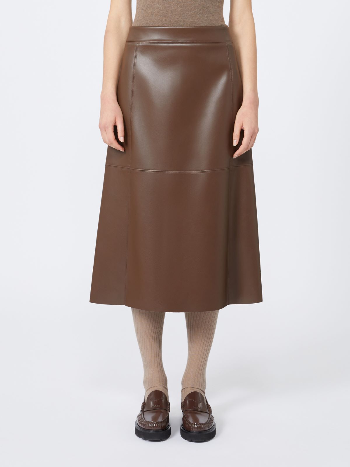 Coated fabric skirt - BROWN - Max Mara - 2