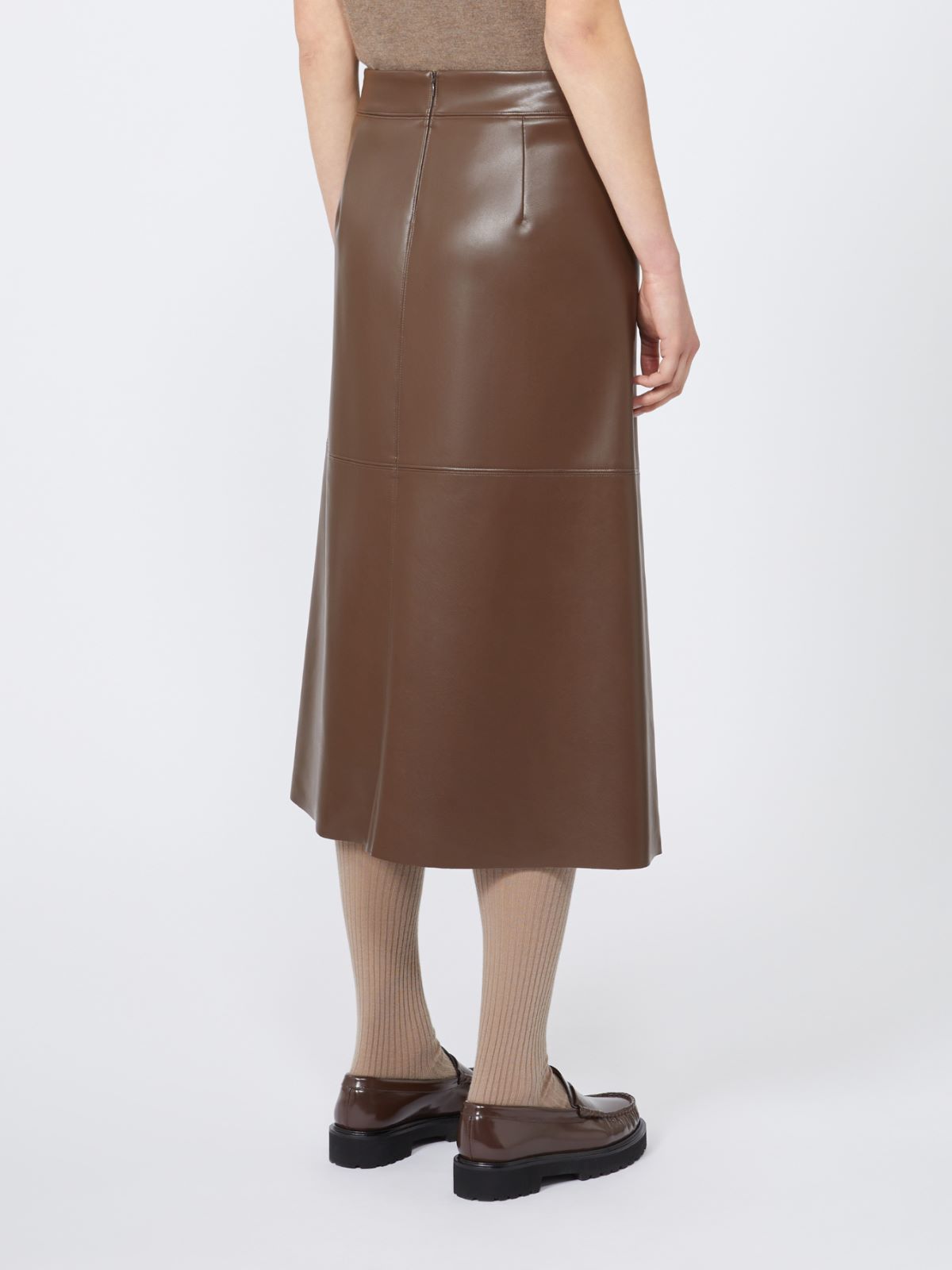 Coated fabric skirt - BROWN - Max Mara - 3