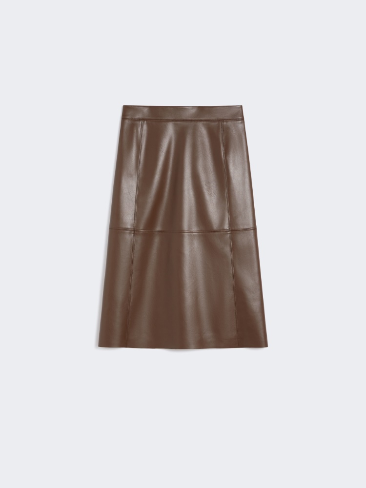 Coated fabric skirt - BROWN - Max Mara
