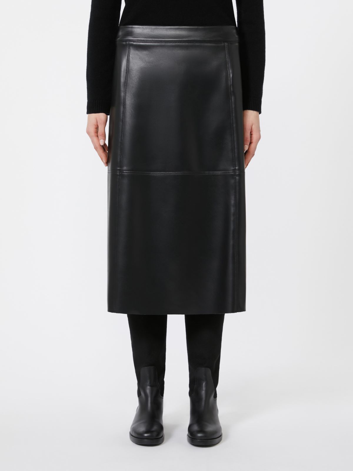 Coated fabric skirt - BLACK - Max Mara - 2
