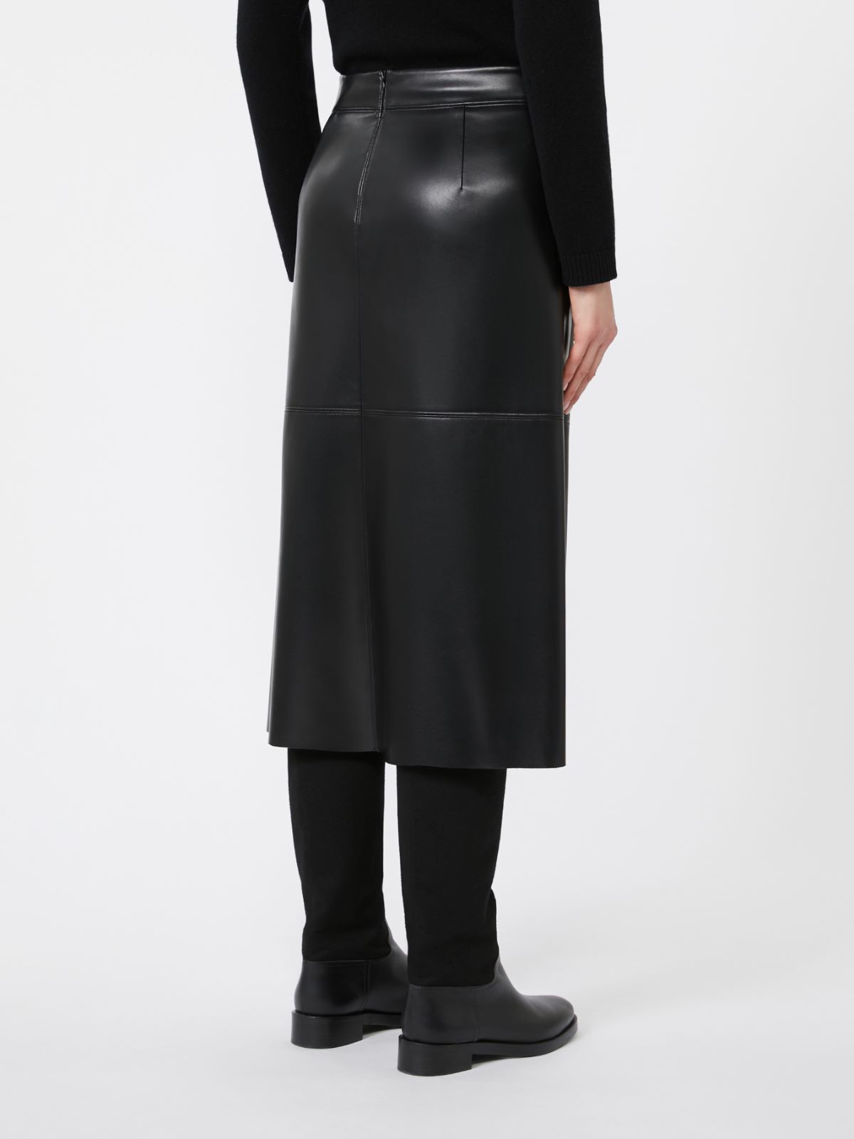 Coated fabric skirt - BLACK - Max Mara - 3