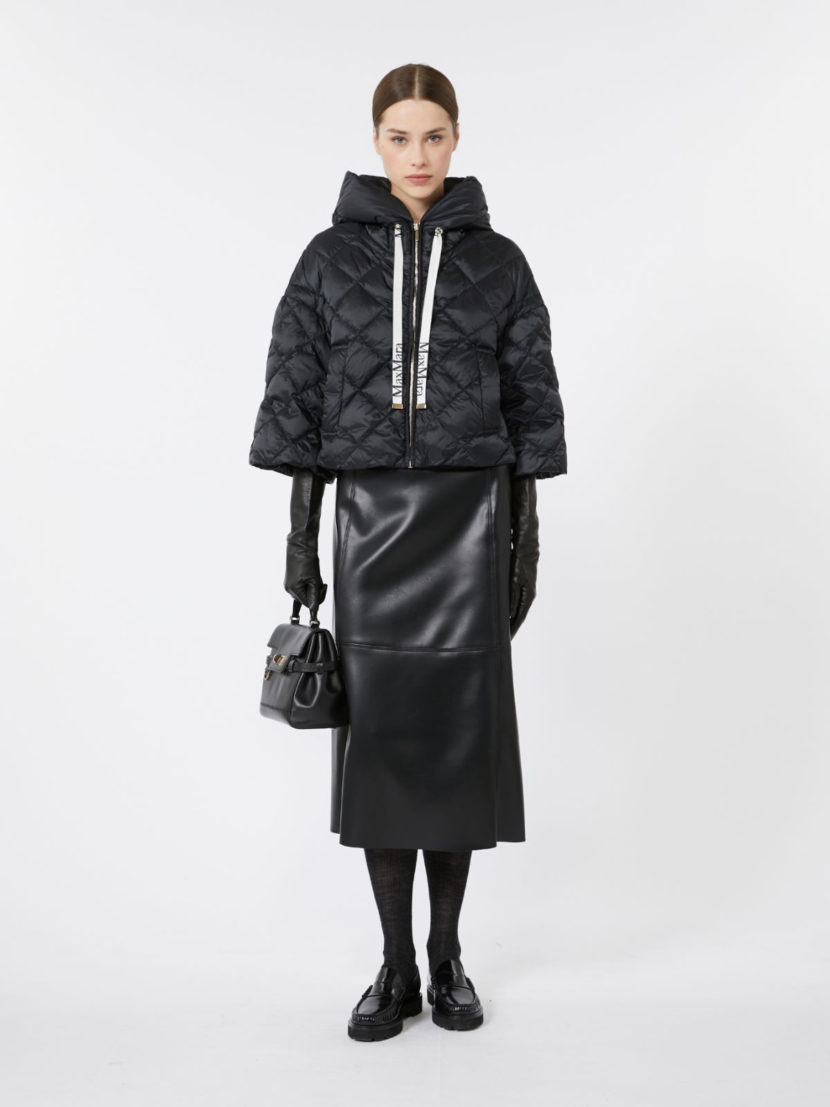 Coated fabric skirt - BLACK - Max Mara
