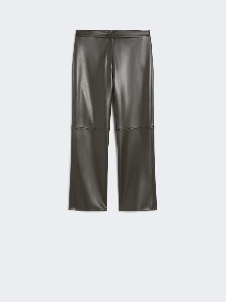 Hose in Slim Fit aus beschichtetem Stoff - GRUEN - Max Mara