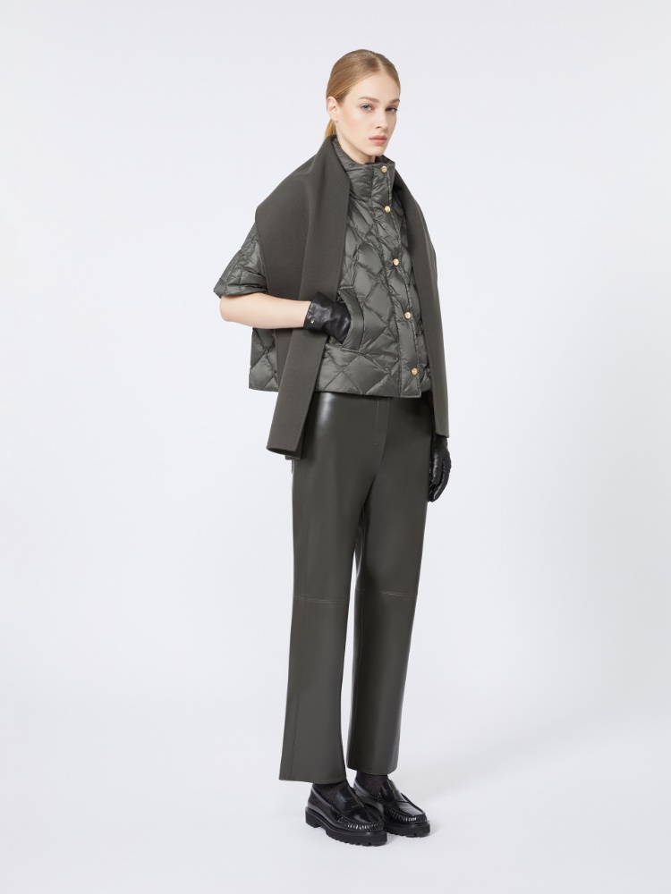 Coated fabric slim trousers - GREEN - Max Mara