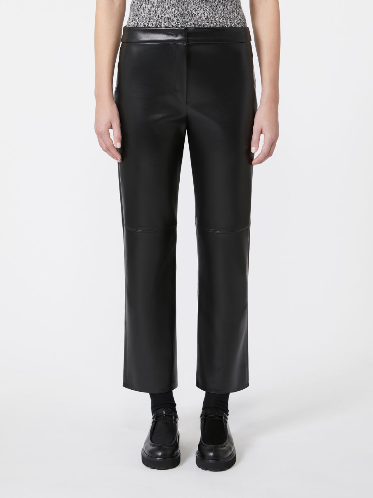 Coated fabric slim trousers - BLACK - Max Mara - 2