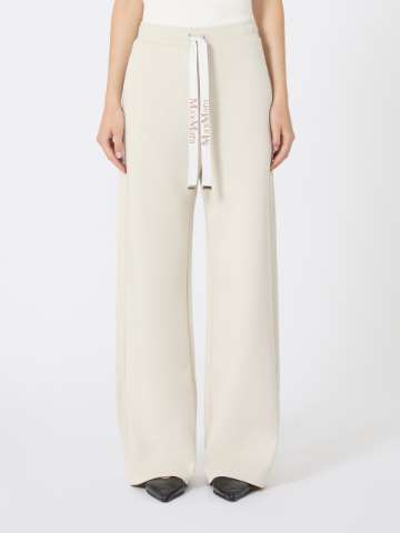 ★Max Mara★ TAE WIDE LEG JOGGER PANTS WHITE 251178105860000 White pants trousers | Max Mara