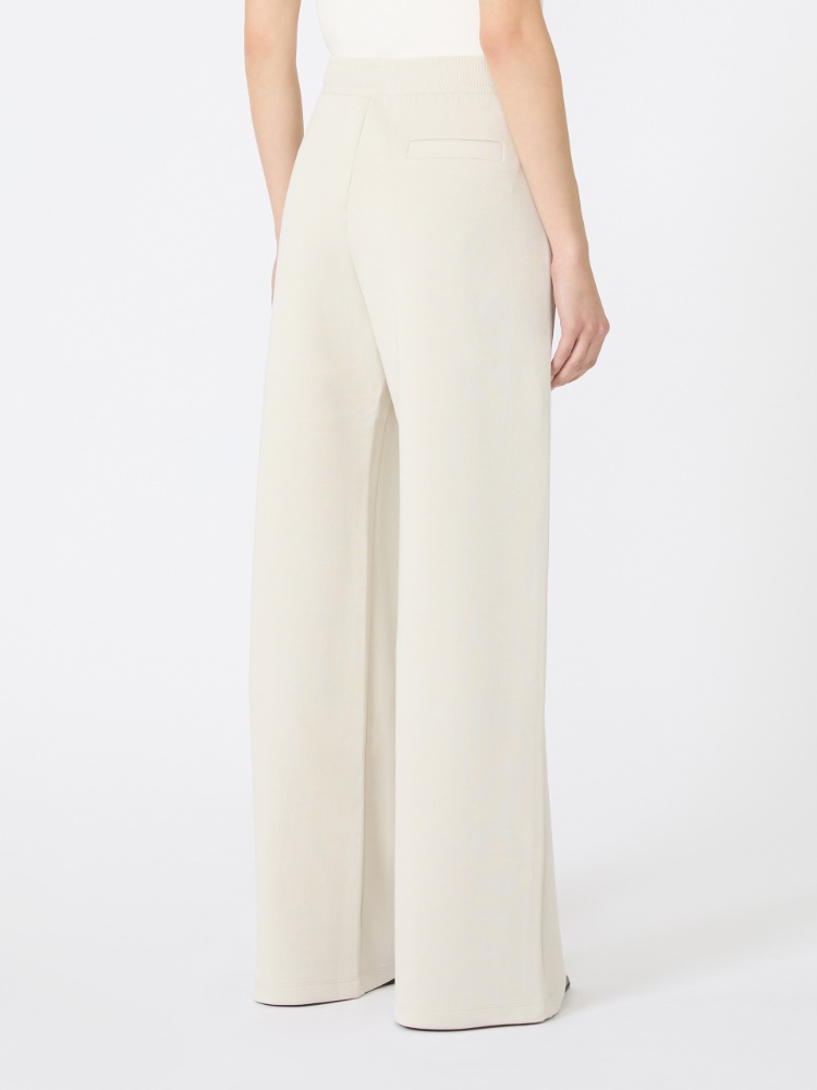 Jersey drawstring trousers, ivory | 